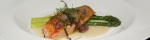 Red Spring Salmon - sustainable B.C. salmon, asparagus, cauliflower purée, black ink
